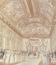 Die zivile Zeremonie der Hochzeit von Napoleon Bonaparte (1769-1821) und Marie-Louise (1791-1847) im Großen Saal des Schlosses von Saint-Cloud, 1. April 1810